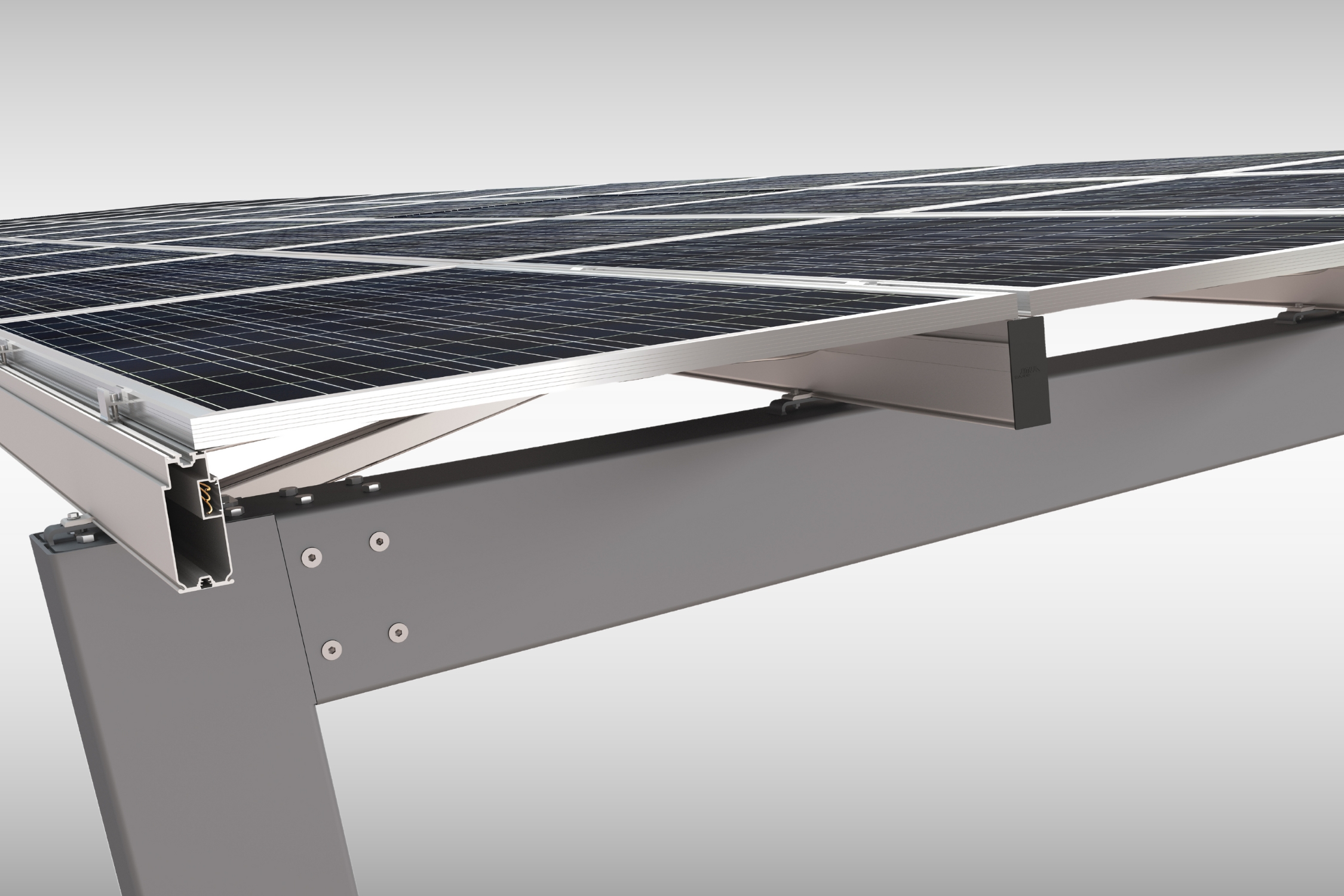 solar carport close-up view